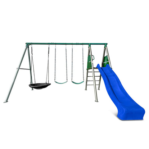 Europa Steel Swing Set (Blue Slide) - Lifespan Kids