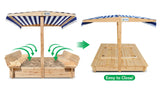 Skipper Wooden Sandpit with UV Shade Canopy - Lifespan Kids