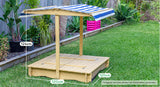 Skipper Wooden Sandpit with UV Shade Canopy - Lifespan Kids