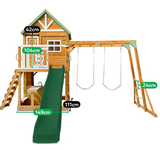 Lifespan Kids Outdoor Play Equipment Riversdale Play Centre with 2.2m Pastel Green Slide - Lifespan Kids 9347166088505 LKPC-RIVE-PG Riversdale Play Centre with 2.2m Pastel Green Slide - Lifespan Kids Happy Active Kids Australia