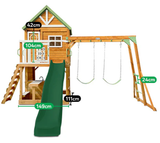 Lifespan Kids Outdoor Play Equipment Riversdale Play Centre with 2.2m Green Slide - Lifespan Kids 9347166088482 LKPC-RIVE-GN Buy: Riversdale Play Centre with 2.2m Green Slide - Lifespan Kids Happy Active Kids Australia