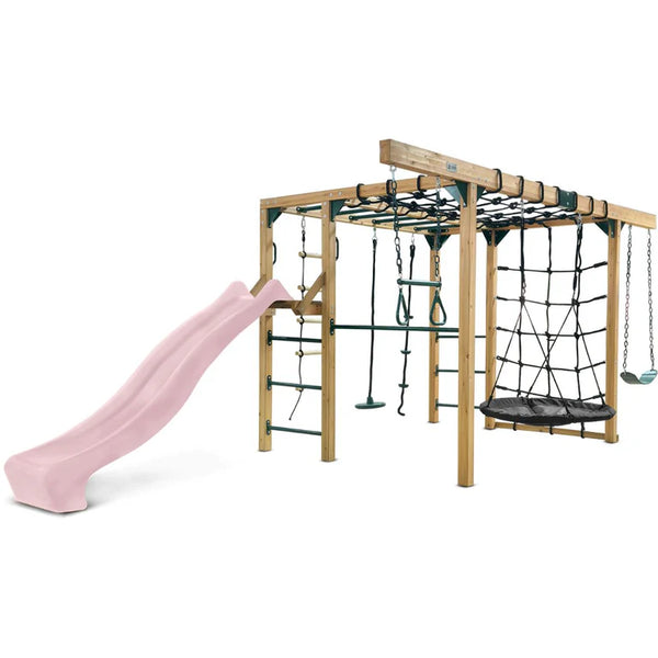 Lifespan Kids Climbing Frame Orangutan Climbing Frame Cube Play Centre with Pastel Pink Slide - Lifespan Kids 9347166086488 LKPC-ORAN-PP Orangutan Climbing Frame Cube Playset with Pastel Pink Slide -Lifespan Kids Happy Active Kids Australia