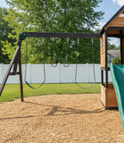 Lifespan Kids Outdoor Play Equipment Claremont Playcentre Cubby with swings and tube slide in green - Lifespan Kids 9347166086037 LKPC-CLARE-GN Claremont Playcentre Cubby with swings and tube slide in green - Lifespan Kids Happy Active Kids Australia