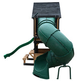 Lifespan Kids Outdoor Play Equipment Claremont Playcentre Cubby with swings and tube slide in green - Lifespan Kids 9347166086037 LKPC-CLARE-GN Claremont Playcentre Cubby with swings and tube slide in green - Lifespan Kids Happy Active Kids Australia