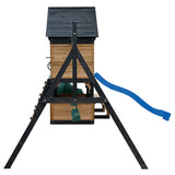 Lifespan Kids Outdoor Play Equipment Claremont Playcentre Cubby with swings, tube slide and 2.2m slide in blue - Lifespan Kids 9347166086020 LKPC-CLARE-BU Claremont Playcentre Cubby with swings, tube slide and 2.2m slide in blue - Lifespan Kids Happy Active Kids Australia