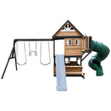 Lifespan Kids Outdoor Play Equipment Claremont Playcentre Cubby with swings, tube slide and 2.2m slide in pale blue - Lifespan Kids 9347166086044 LKPC-CLARE-PB Claremont Playset Cubby with swings, tube slide & 2.2m slide in pale blue - Lifespan Kids Happy Active Kids Australia