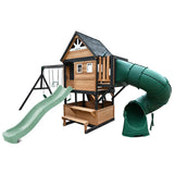 Lifespan Kids Outdoor Play Equipment Claremont Playset Cubby with swings, tube slide and 2.2m slide in pale green - Lifespan Kids 9347166086051 LKPC-CLARE-PG Claremont Playset Cubby with swings, tube slide & 2.2m slide in pale green - Lifespan Kids Happy Active Kids Australia