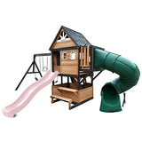 Lifespan Kids Outdoor Play Equipment Claremont Playset Cubby with swings, tube slide and 2.2m slide in pink - Lifespan Kids 9347166086068 LKPC-CLARE-PP Claremont Playset Cubby with swings, tube slide & 2.2m slide in pink - Lifespan Kids Happy Active Kids Australia
