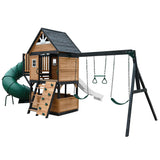 Lifespan Kids Outdoor Play Equipment Claremont Playset Cubby with swings, tube slide and 2.2m slide in white - Lifespan Kids 9347166086075 LKPC-CLARE-PW Claremont Playset Cubby with swings, tube slide & 2.2m slide in white - Lifespan Kids Happy Active Kids Australia