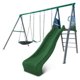 Lifespan Kids Outdoor Play Equipment Europa Steel Swing Set (Green Slide) - Lifespan Kids - OUT OF STOCK eta mid-late Oct (preorder available now) 9347166086662 LKSW-EUROPA-GN Buy online: Europa Steel Swing Set (Green Slide) - Lifespan Kids Happy Active Kids Australia