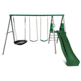 Lifespan Kids Outdoor Play Equipment Europa Steel Swing Set (Green Slide) - Lifespan Kids - OUT OF STOCK eta mid-late Oct (preorder available now) 9347166086662 LKSW-EUROPA-GN Buy online: Europa Steel Swing Set (Green Slide) - Lifespan Kids Happy Active Kids Australia