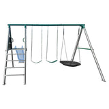Lifespan Kids Outdoor Play Equipment Europa Steel Swing Set (Pastel Blue Slide) - Lifespan Kids 9347166086679 LKSW-EUROPA-PB Buy online: Europa Steel Swing Set (Pastel Blue Slide) - Lifespan Kids Happy Active Kids Australia