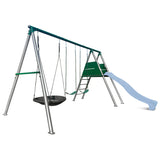 Lifespan Kids Outdoor Play Equipment Europa Steel Swing Set (Pastel Blue Slide) - Lifespan Kids 9347166086679 LKSW-EUROPA-PB Buy online: Europa Steel Swing Set (Pastel Blue Slide) - Lifespan Kids Happy Active Kids Australia
