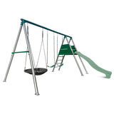 Lifespan Kids Outdoor Play Equipment Europa Steel Swing Set (Pastel Green Slide) - Lifespan Kids 9347166086686 LKSW-EUROPA-PG Buy online: Europa Steel Swing Set (Pastel Green Slide) - Lifespan Kids Happy Active Kids Australia