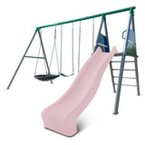 Lifespan Kids Outdoor Play Equipment Europa Steel Swing Set (Pastel Pink Slide) - Lifespan Kids 9347166086693 LKSW-EUROPA-PP Buy online: Europa Steel Swing Set (Pastel Pink Slide) - Lifespan Kids Happy Active Kids Australia