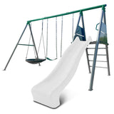 Lifespan Kids Outdoor Play Equipment Europa Steel Swing Set (White Slide) - Lifespan Kids 9347166086709 LKSW-EUROPA-PW Buy online: Europa Steel Swing Set (White Slide) - Lifespan Kids Happy Active Kids Australia