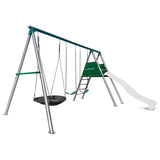 Lifespan Kids Outdoor Play Equipment Europa Steel Swing Set (White Slide) - Lifespan Kids 9347166086709 LKSW-EUROPA-PW Buy online: Europa Steel Swing Set (White Slide) - Lifespan Kids Happy Active Kids Australia