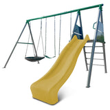 Lifespan Kids Outdoor Play Equipment Europa Steel Swing Set (Yellow Slide) - Lifespan Kids 9347166086716 LKSW-EUROPA-YL Buy online: Europa Steel Swing Set (Yellow Slide) - Lifespan Kids Happy Active Kids Australia