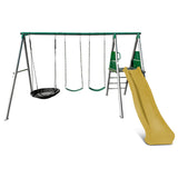 Lifespan Kids Outdoor Play Equipment Europa Steel Swing Set (Yellow Slide) - Lifespan Kids 9347166086716 LKSW-EUROPA-YL Buy online: Europa Steel Swing Set (Yellow Slide) - Lifespan Kids Happy Active Kids Australia