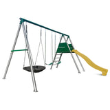 Lifespan Kids Outdoor Play Equipment Europa Steel Swing Set (Yellow Slide) - Lifespan Kids 9347166086716 LKSW-EUROPA-YL Buy online: Europa Steel Swing Set (Yellow Slide) - Lifespan Kids Happy Active Kids Australia