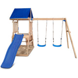 Lifespan Kids Outdoor Play Equipment Hazelbrook Play Centre with swing set & 1.8m blue slide - Lifespan Kids 9347166085436 LKPC-HAZEL-BU Hazelbrook Play Centre with swing set & 1.8m blue slide - Lifespan Kids Happy Active Kids Australia