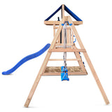 Lifespan Kids Outdoor Play Equipment Hazelbrook Play Centre with swing set & 1.8m blue slide - Lifespan Kids 9347166085436 LKPC-HAZEL-BU Hazelbrook Play Centre with swing set & 1.8m blue slide - Lifespan Kids Happy Active Kids Australia