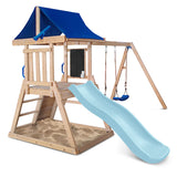 Lifespan Kids Outdoor Play Equipment Hazelbrook Play Centre with swing set & 1.8m pastel blue slide - Lifespan Kids 9347166092779 LKPC-HAZEL-PB Hazelbrook Play Centre with swing set & 1.8m pastel blue slide - Lifespan Kids Happy Active Kids Australia