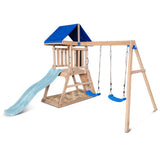 Lifespan Kids Outdoor Play Equipment Hazelbrook Play Centre with swing set & 1.8m pastel blue slide - Lifespan Kids 9347166092779 LKPC-HAZEL-PB Hazelbrook Play Centre with swing set & 1.8m pastel blue slide - Lifespan Kids Happy Active Kids Australia