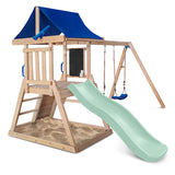 Lifespan Kids Outdoor Play Equipment Hazelbrook Play Centre with swing set & 1.8m pastel green slide - Lifespan Kids 9347166092786 LKPC-HAZEL-PG Hazelbrook Play Centre with swing set & 1.8m pastel green slide - Lifespan Kids Happy Active Kids Australia