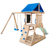 Lifespan Kids Outdoor Play Equipment Hazelbrook Play Centre with swing set & 1.8m pastel green slide - Lifespan Kids 9347166092786 LKPC-HAZEL-PG Hazelbrook Play Centre with swing set & 1.8m pastel green slide - Lifespan Kids Happy Active Kids Australia