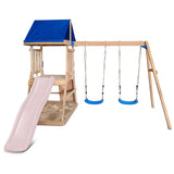 Lifespan Kids Outdoor Play Equipment Hazelbrook Play Centre with swing set & 1.8m pastel pink slide - Lifespan Kids 9347166092793 LKPC-HAZEL-PP Hazelbrook Play Centre with swing set & 1.8m pastel pink slide - Lifespan Kids Happy Active Kids Australia