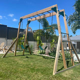 Lifespan Kids Play Centres Daintree Monkey Bars & Double Swing Set with Trapeze - Lifespan Kids 9347166070104 LKMB-DAIN-SET Happy Active Kids Australia