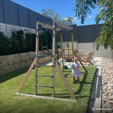 Lifespan Kids Play Centres Daintree Monkey Bars & Double Swing Set with Trapeze - Lifespan Kids 9347166070104 LKMB-DAIN-SET Happy Active Kids Australia