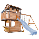 Lifespan Kids Play Centres Darlington Play Centre Swing Set with Pastel Blue Slide - Lifespan Kids 9347166086181 LKPC-DARL-PB Darlington Play Centre Swing Set with Pastel Blue Slide - Lifespan Kids Happy Active Kids Australia