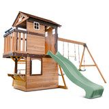 Lifespan Kids Play Centres Darlington Play Centre Swing Set with Pastel Green Slide - Lifespan Kids 9347166086198 LKPC-DARL-PG Darlington Play Centre Swing Set with Pastel Green Slide - Lifespan Kids Happy Active Kids Australia