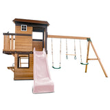 Lifespan Kids Play Centres Darlington Play Centre Swing Set with Pastel Pink Slide - Lifespan Kids 9347166086204 LKPC-DARL-PP Darlington Play Centre Swing Set with Pastel Pink Slide - Lifespan Kids Happy Active Kids Australia