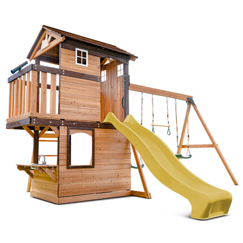 Lifespan Kids Play Centres Darlington Play Centre Swing Set with Yellow Slide - Lifespan Kids 9347166086228 LKPC-DARL-YL Darlington Play Centre Swing Set with Yellow Slide - Lifespan Kids Happy Active Kids Australia