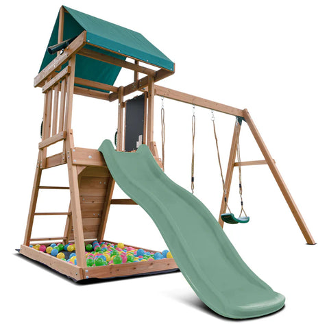 Lifespan Kids Play Centres Greenvale Play Centre with 1.8m Pastel Green Slide - Lifespan Kids 9347166092755 LKPC-GREEN-PG Greenvale Play Centre with 1.8m Pastel Green Slide - Lifespan Kids Happy Active Kids Australia