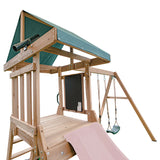 Lifespan Kids Play Centres Greenvale Play Centre with 1.8m Pastel Pink Slide - Lifespan Kids 9347166092762 LKPC-GREEN-PP Greenvale Play Centre with 1.8m Pastel Pink Slide - Lifespan Kids Happy Active Kids Australia