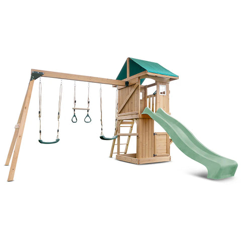 Lifespan Kids Play Centres Montrose Play Centre Set with 2.2m Pastel Green Slide - Lifespan Kids 9347166086402 LKPC-MONT-PG Montrose Play Centre Set with 2.2m Pastel Green Slide - Lifespan Kids Happy Active Kids Australia