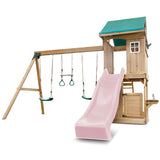 Lifespan Kids Play Centres Montrose Play Centre Set with 2.2m Pastel Pink Slide - Lifespan Kids 9347166086419 LKPC-MONT-PP Montrose Play Centre Set with 2.2m Pastel Pink Slide - Lifespan Kids Happy Active Kids Australia
