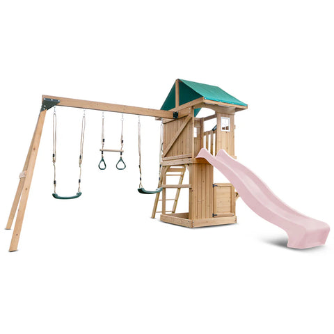 Lifespan Kids Play Centres Montrose Play Centre Set with 2.2m Pastel Pink Slide - Lifespan Kids 9347166086419 LKPC-MONT-PP Montrose Play Centre Set with 2.2m Pastel Pink Slide - Lifespan Kids Happy Active Kids Australia