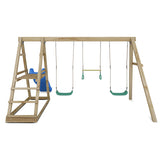Lifespan Kids Play Centres Winston 4-Station Timber Double Swing Set with Blue Slide - Lifespan Kids 9347166085450 LKPC-WINST-BU Winston 4-Station Timber Double Swing Set with Blue Slide - Lifespan Kids Happy Active Kids Australia