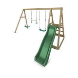 Lifespan Kids Play Centres Winston 4-Station Timber Double Swing Set with Green Slide - Lifespan Kids 9347166085467 LKPC-WINST-GN Winston 4-Station Timber Double Swing Set with Green Slide - Lifespan Kids Happy Active Kids Australia