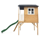 Lifespan Kids Play Houses Burleigh Raised Wooden Cubby House with 2.2m green slide - Lifespan Kids 9347166085542 LKCH-BUR-GN Buy online: Burleigh Raised Wooden Cubby House with 2.2m green slide - Lifespan Kids Happy Active Kids Australia