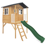 Lifespan Kids Play Houses Burleigh Raised Wooden Cubby House with 2.2m green slide - Lifespan Kids 9347166085542 LKCH-BUR-GN Buy online: Burleigh Raised Wooden Cubby House with 2.2m green slide - Lifespan Kids Happy Active Kids Australia