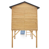 Lifespan Kids Play Houses Burleigh Raised Wooden Cubby House with 2.2m pastel blue slide - Lifespan Kids 9347166085559 LKCH-BUR-PB Burleigh Raised Wooden Cubby House with 2.2m pastel blue slide - Lifespan Kids Happy Active Kids Australia