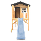 Lifespan Kids Play Houses Burleigh Raised Wooden Cubby House with 2.2m pastel blue slide - Lifespan Kids 9347166085559 LKCH-BUR-PB Burleigh Raised Wooden Cubby House with 2.2m pastel blue slide - Lifespan Kids Happy Active Kids Australia