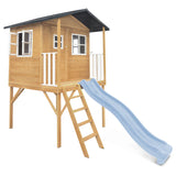 Lifespan Kids Play Houses Burleigh Raised Wooden Cubby House with 2.2m pastel blue slide - Lifespan Kids 9347166085559 LKCH-BUR-PB Burleigh Raised Wooden Cubby House with 2.2m pastel blue slide - Lifespan Kids Happy Active Kids Australia