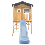 Lifespan Kids Play Houses Burleigh Raised Wooden Cubby House with 2.2m pastel blue slide - Lifespan Kids 9347166085559 LKCH-BUR-PB Burleigh Raised Wooden Cubby House with 2.2m pastel blue slide - Lifespan Kids Happy Active Kids Australia